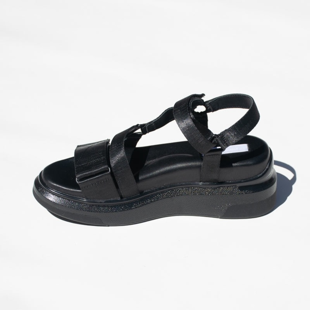 Suzanne Rae Black Platform Velcro Sandals EU 40 - Picture 7 of 9